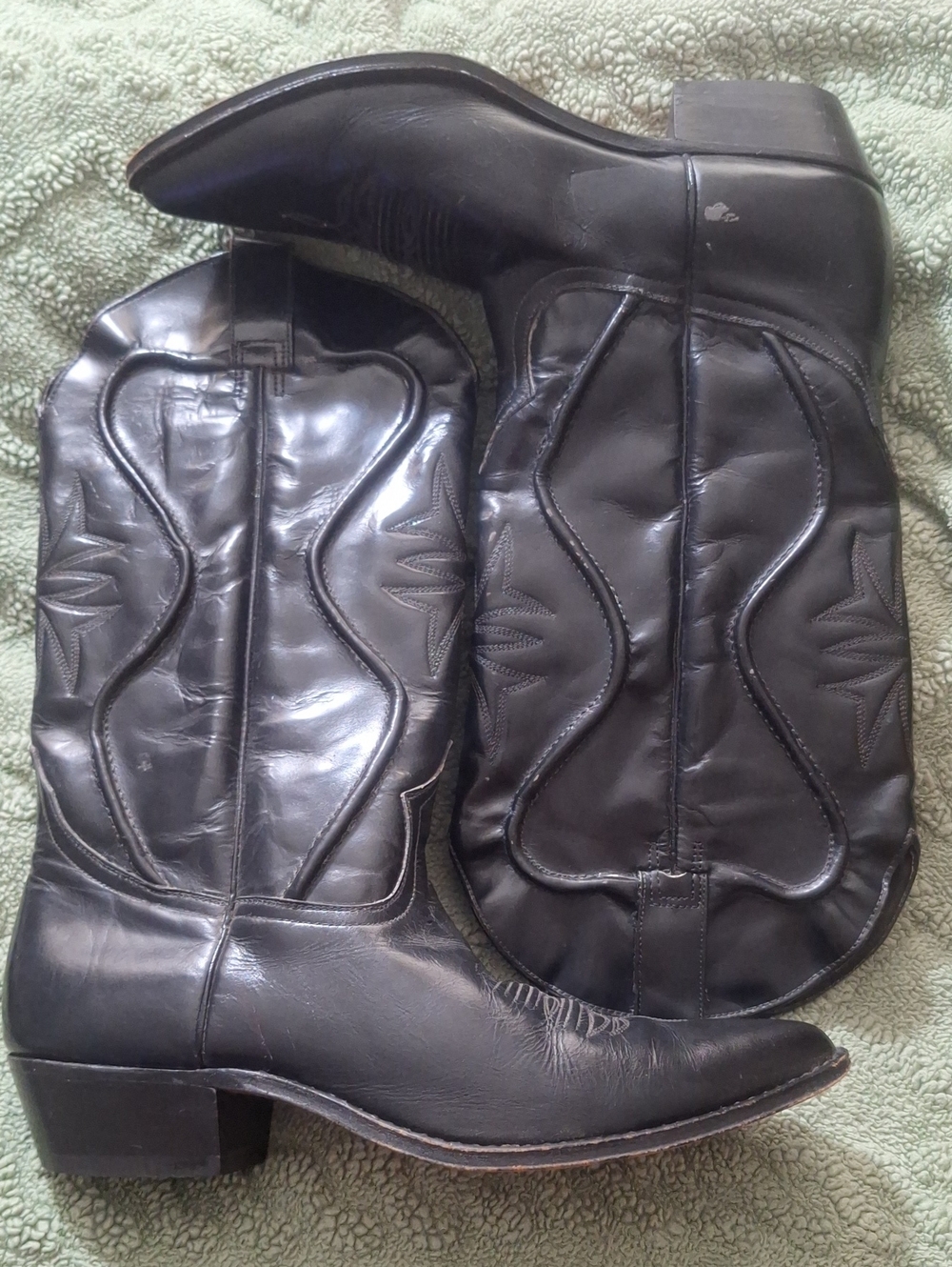 Seychelles Black Western-Inspired Leather Heeled Boots Size 10 B